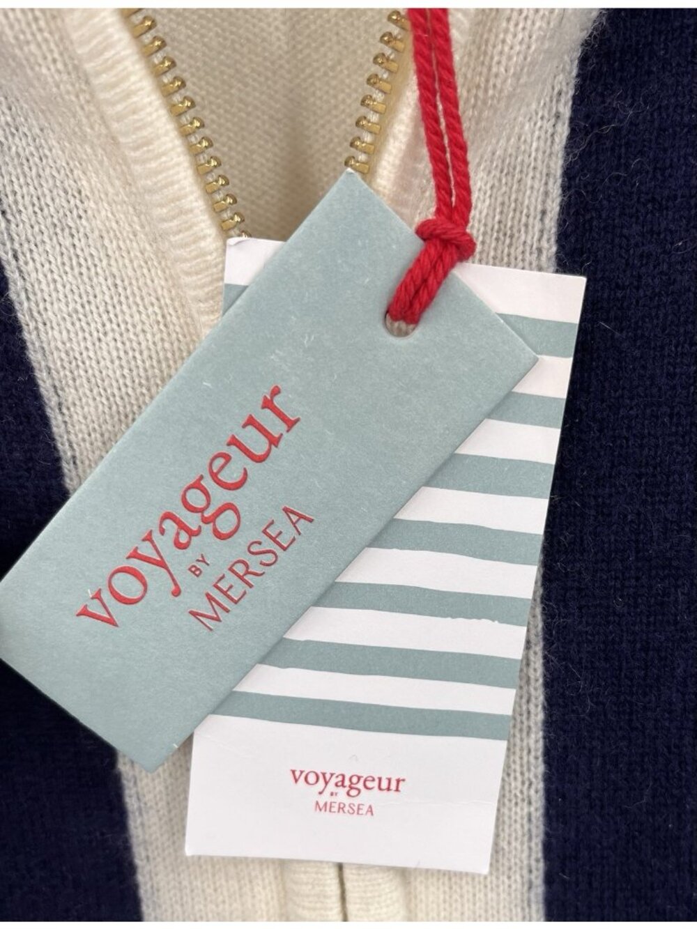 VOYAGEUR MERSEA Women's Navy Zermatt Zip Cashmere Blend Cardigan NWT Med - Picture 3 of 5
